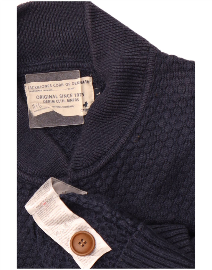 JACK & JONES Cardigan Homme Pull Large Bleu Marine Coton