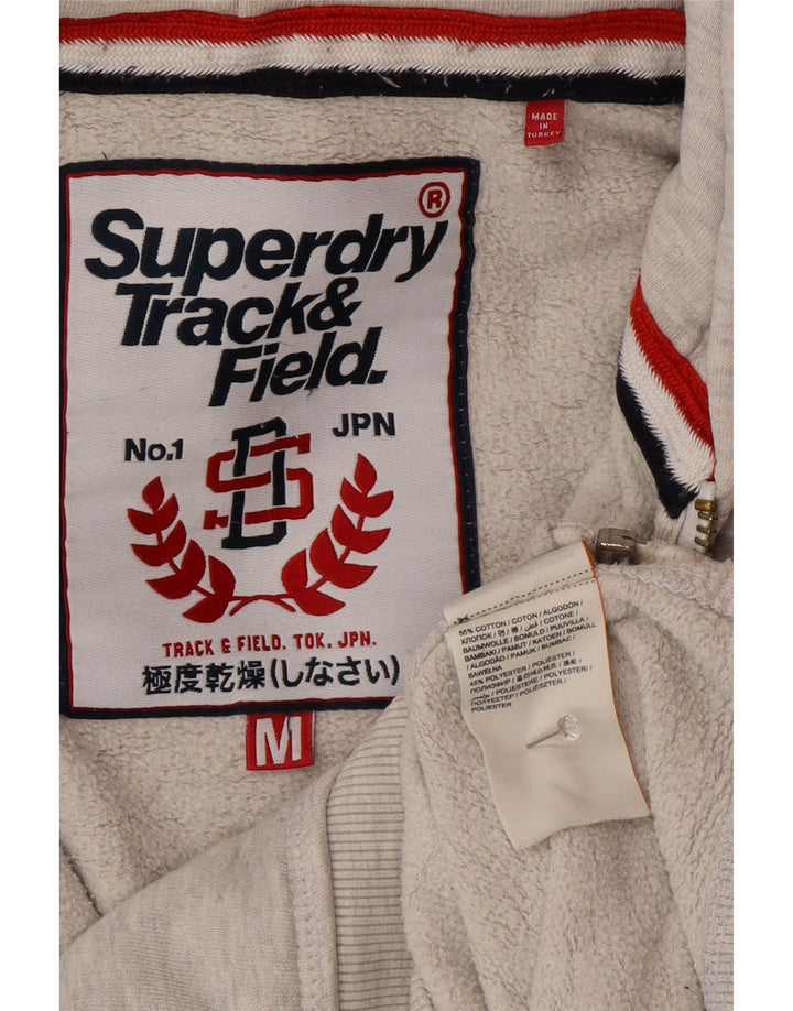 Superdry Pull à capuche zippé graphique pour femme UK 14 Coton gris moyen