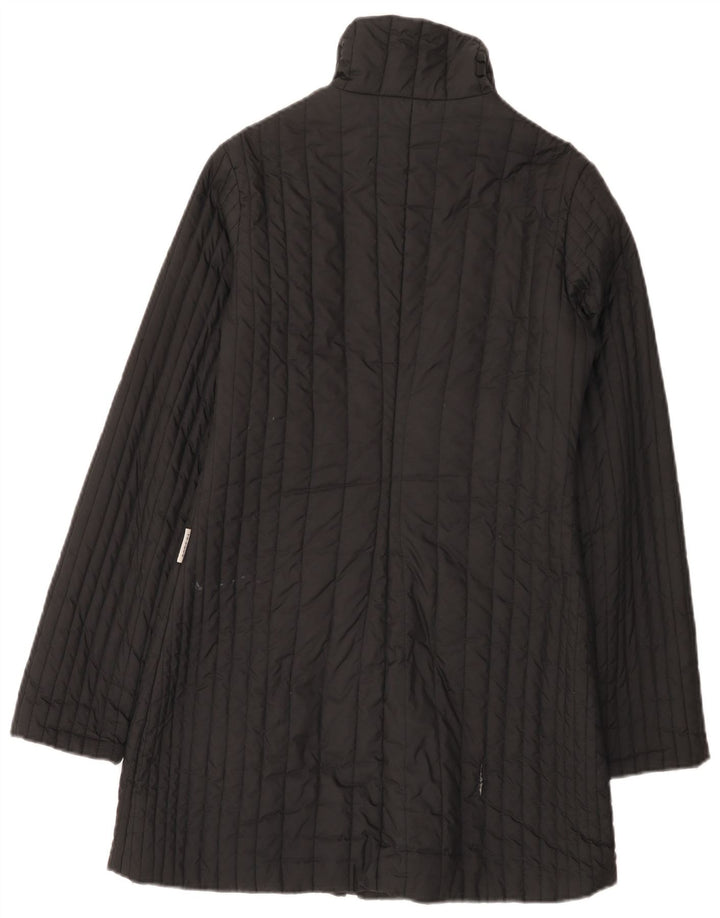 manteau rembourré femme vintage UK 10 Petit polyester noir