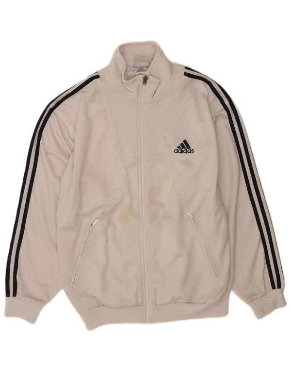 Adidas Mens Tracksuit Top Jacket UK 38/40 Medium White Polyester