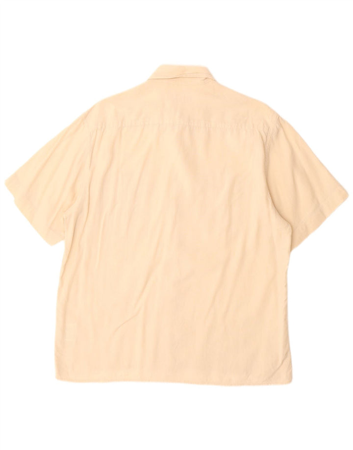 Wrangler Chemise à Manches Courtes Homme Lin Beige Moyen