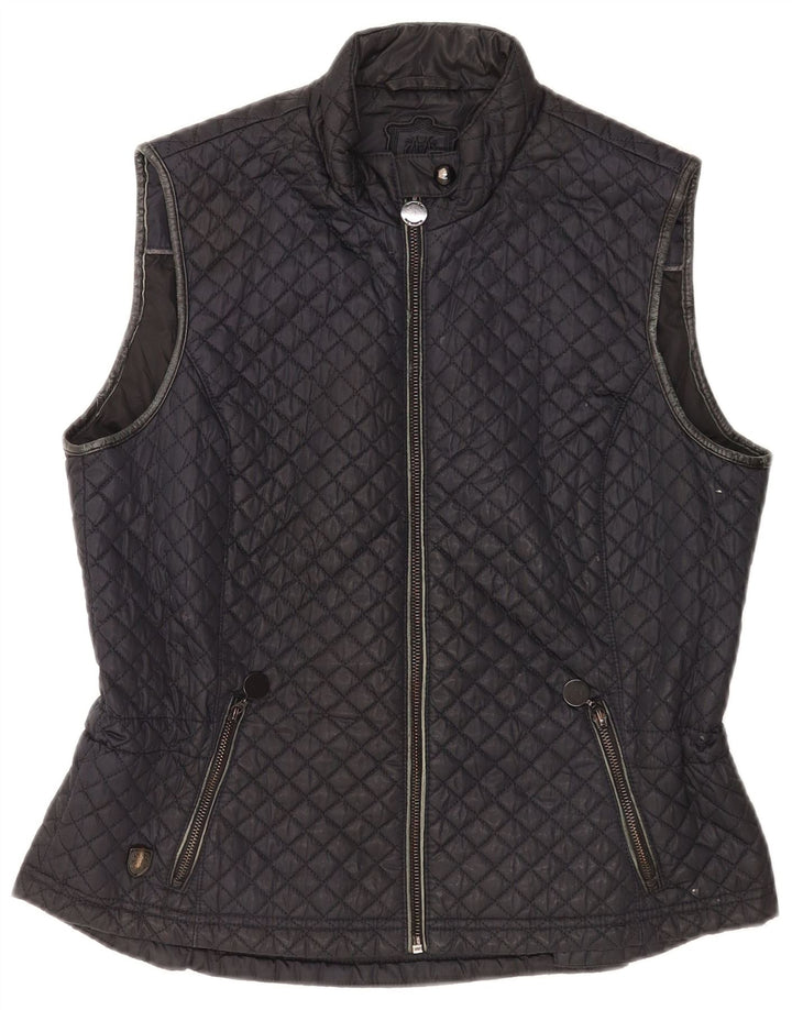Massimo Dutti Gilet matelassé pour femme UK 18 XL Noir Polyester