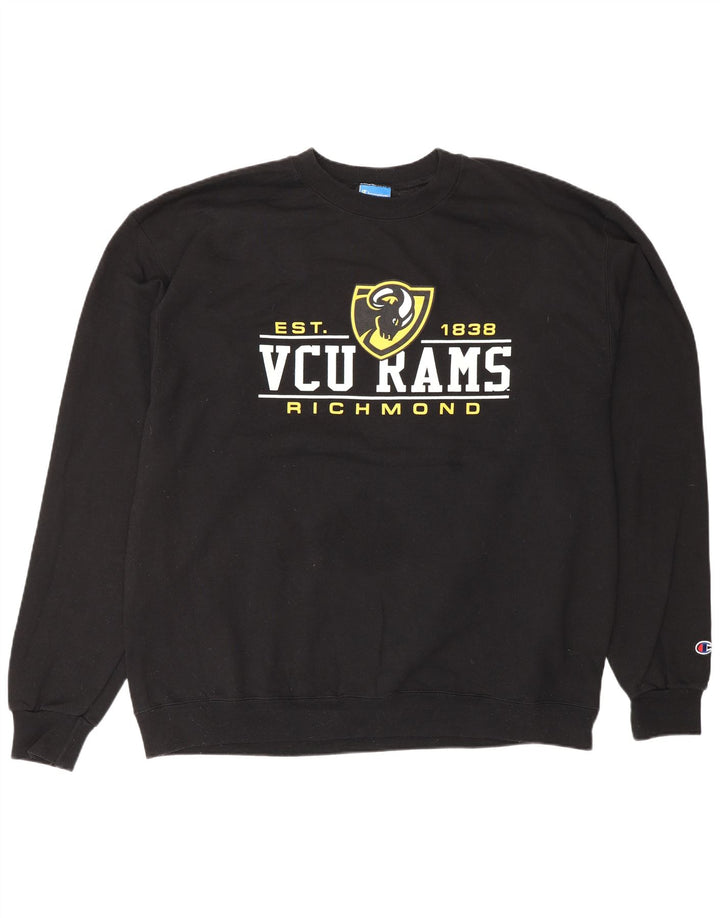 CHAMPION Mens VCU Rams Graphic Sweatshirt Jumper XL Black Cotton