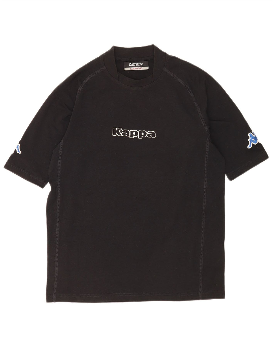 Kappa Mens Graphic T-Shirt Top Large Noir Polyester
