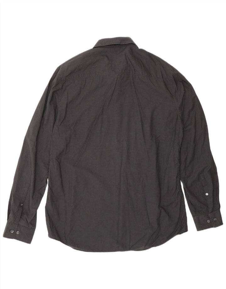 CALVIN KLEIN Chemise Homme Coton Rayé Noir Moyen