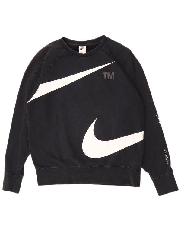 Nike Sweat-shirt graphique Swoosh pour homme en coton noir moyen