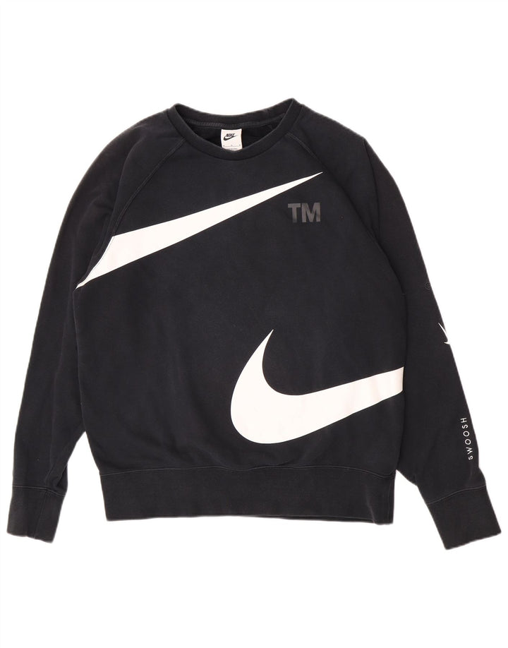 Nike Sweat-shirt graphique Swoosh pour homme en coton noir moyen