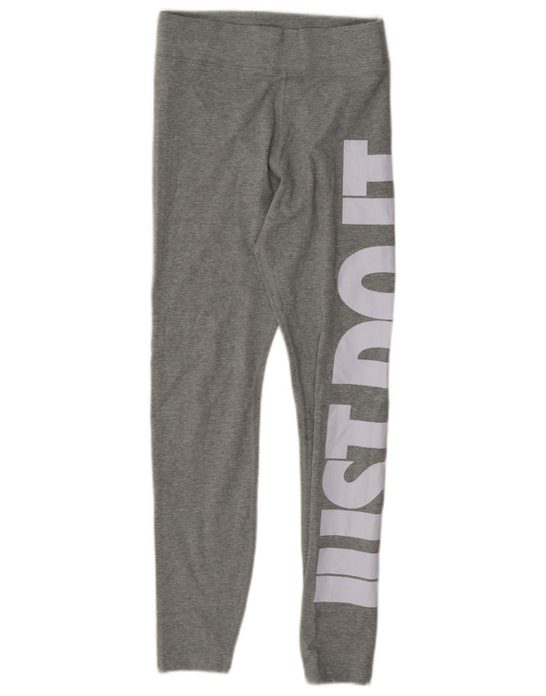 Leggings graphiques Nike pour femmes UK 10 petit coton gris