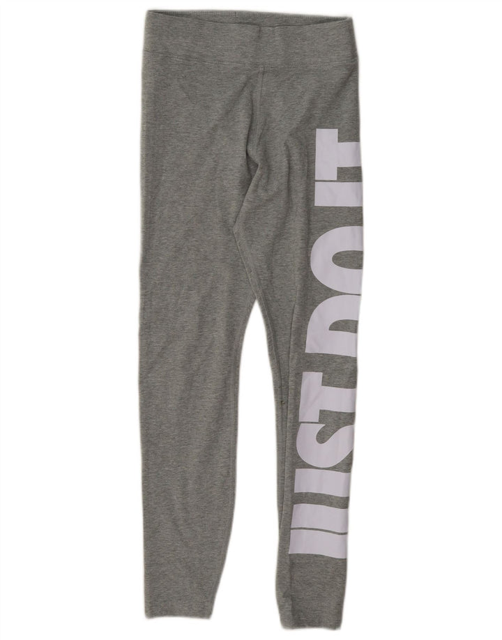 Leggings graphiques Nike pour femmes UK 10 petit coton gris