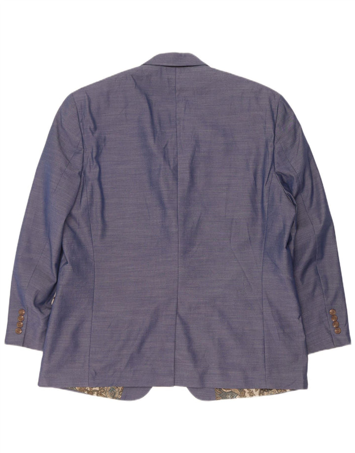 Chaps Veste Blazer 2 Boutons Homme UK 46 3XL Bleu Moucheté Polyester