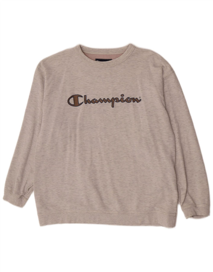 Champion Sweat-shirt graphique pour homme en coton moucheté gris grand