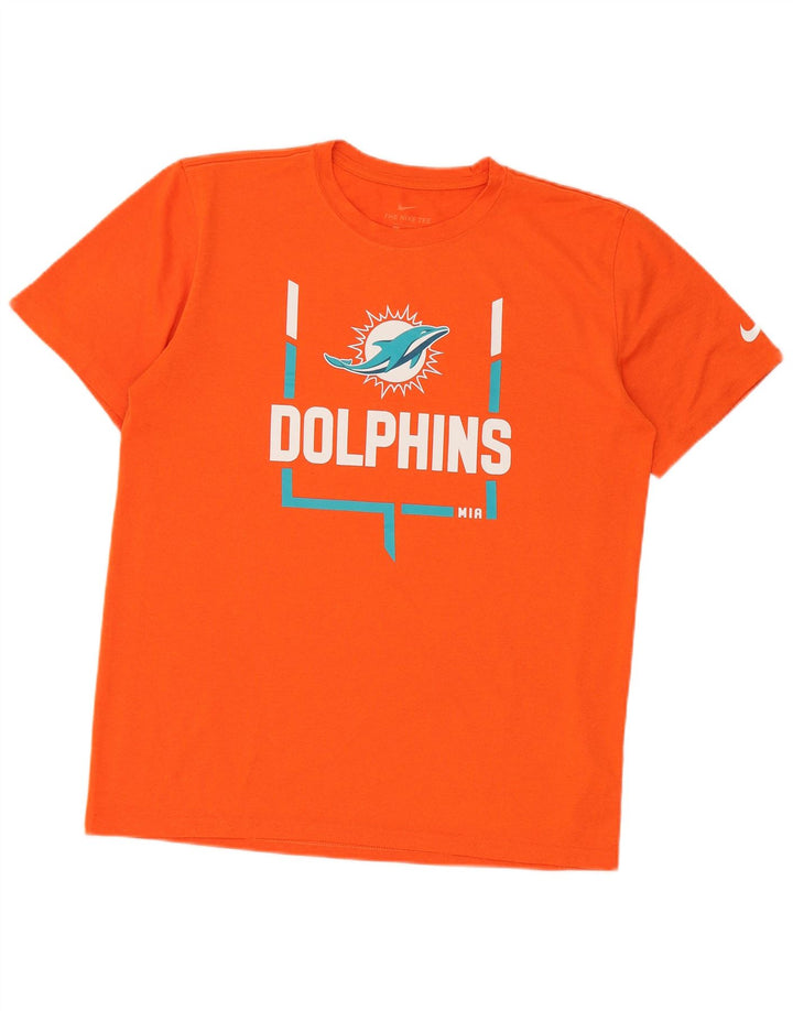 Nike Hommes Miami Dolphins T-Shirt Graphique Haut Orange Moyen Polyester