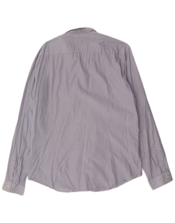 Hugo Boss Chemise Slim Fit XL en coton à fines rayures bleues