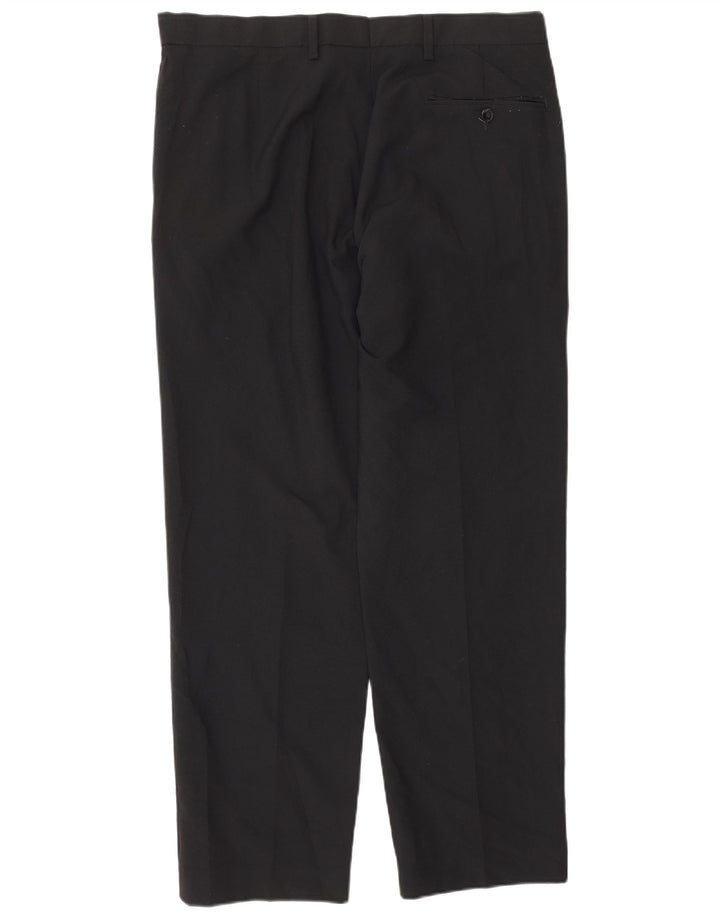 Marks & Spencer Pantalon de Costume Regular Homme W34 L29 Noir Polyester