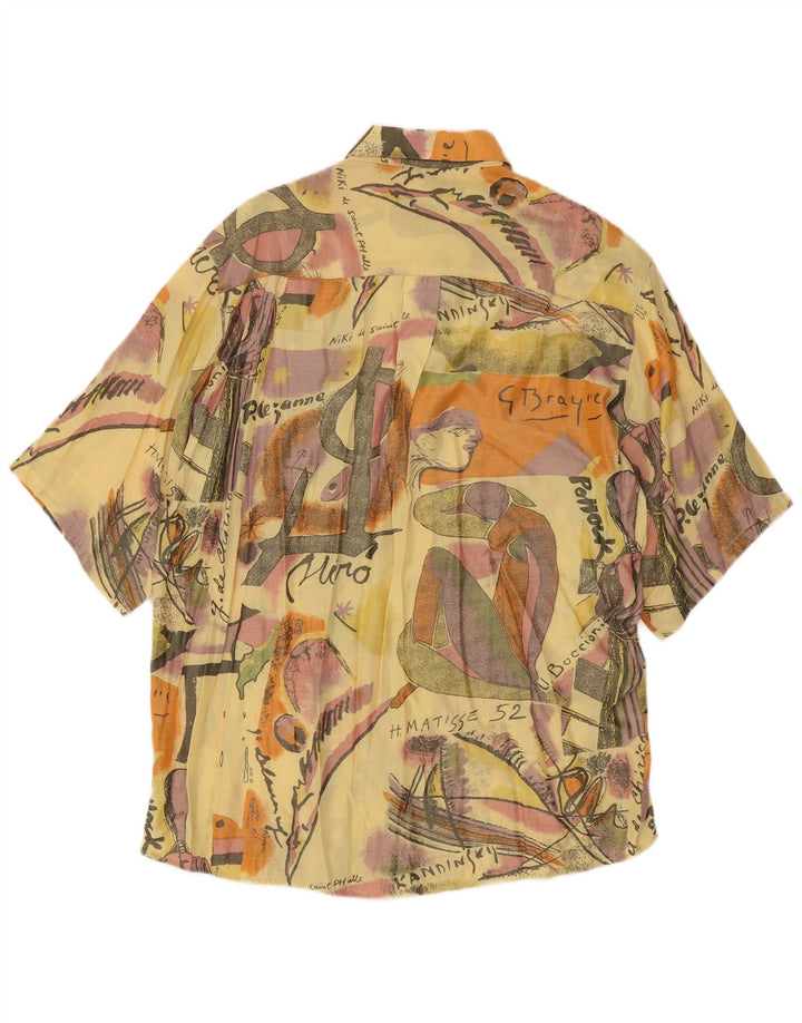 Jacky Peer Chemise à Manches Courtes pour Homme à Motif Abstrait XL Jaune Viscose