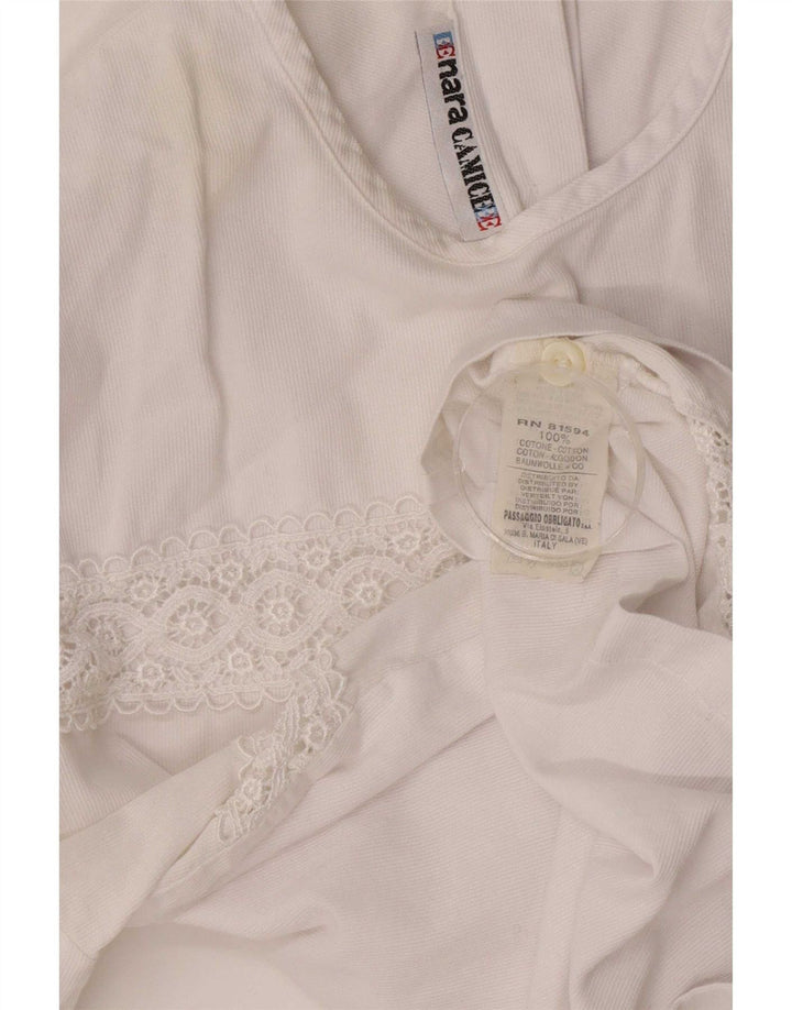 Naracamicee Chemisier pour femme UK 12 Coton blanc moyen