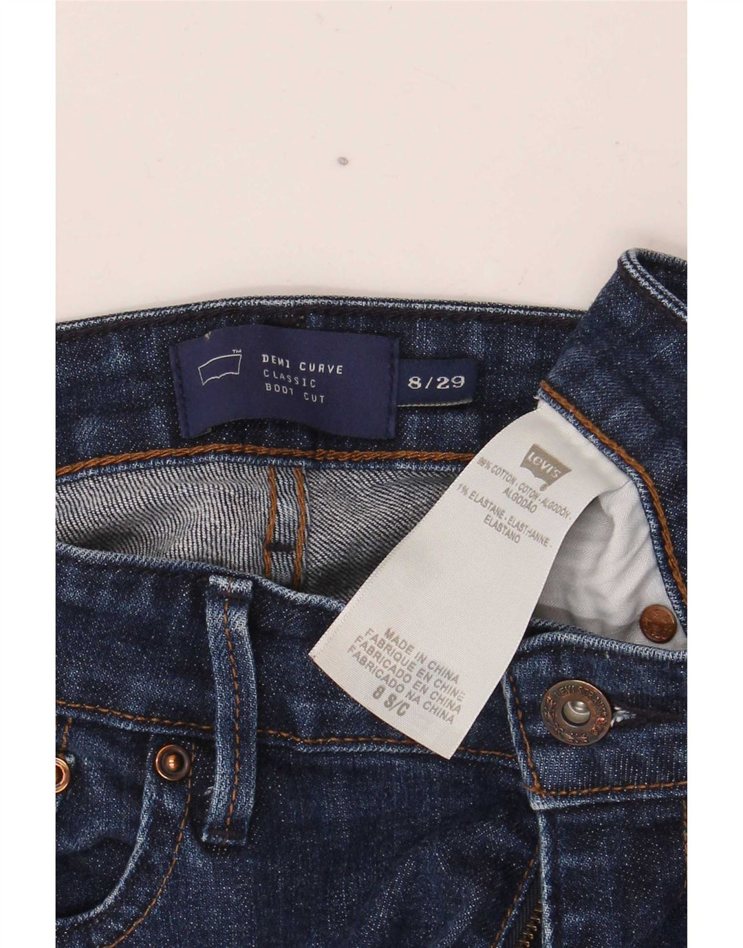 Levi's Jean Demi Curve Bootcut Femme US 8 Medium W29 L30 Bleu Marine