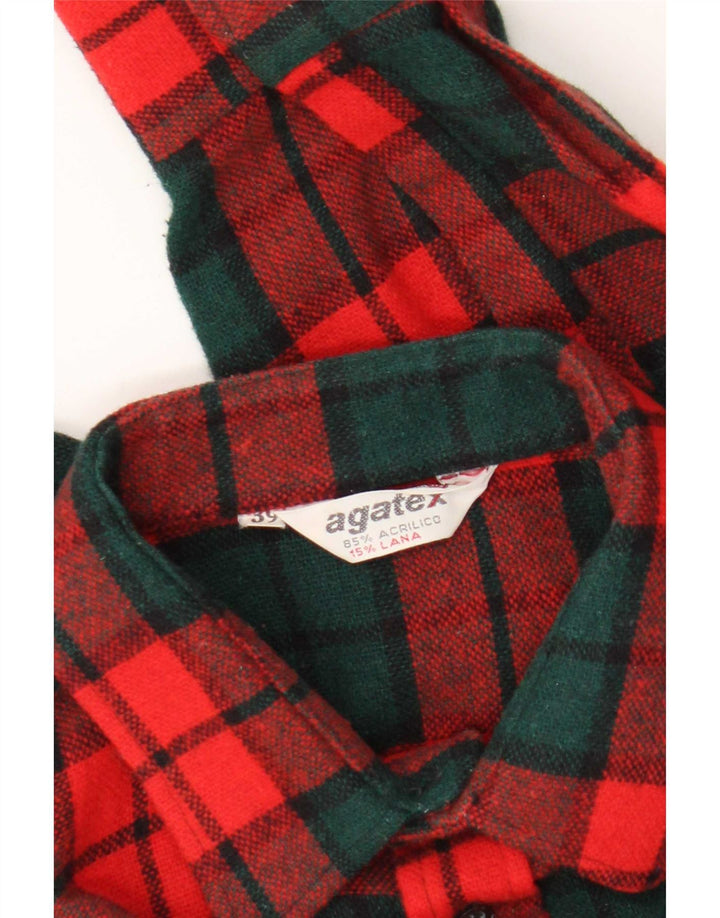 Agatex Chemise en flanelle pour homme Taille 39 Acrylique à carreaux rouge moyen