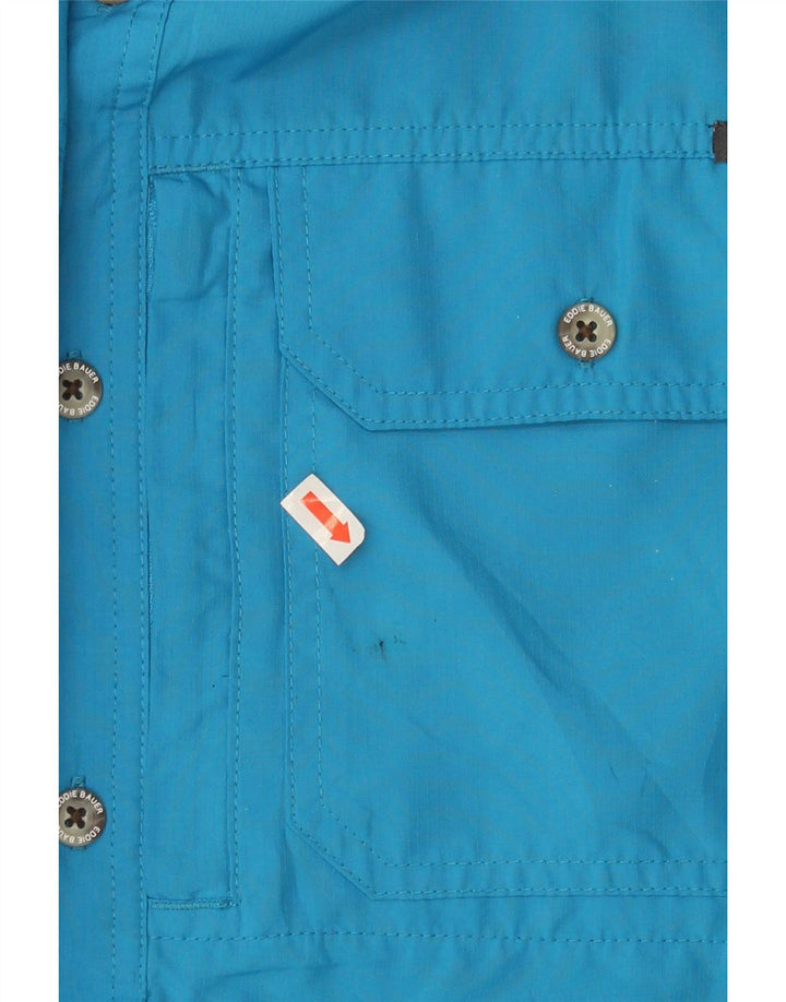 EDDIE BAUER Mens Short Sleeve Shirt Large Blue Polyester Vintage Eddie Bauer and Second-Hand Eddie Bauer from Messina Hembry 