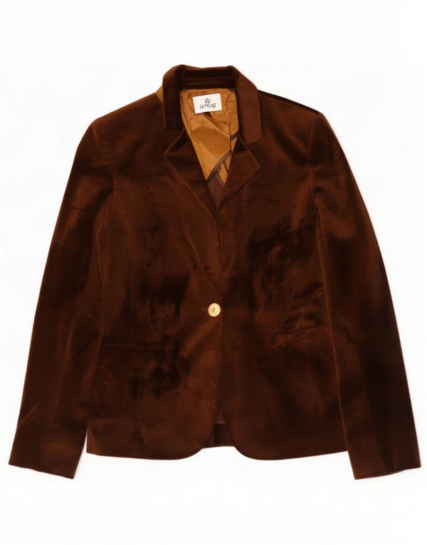 Vintage Blazer en velours pour femme IT 42 Marron moyen Polyester