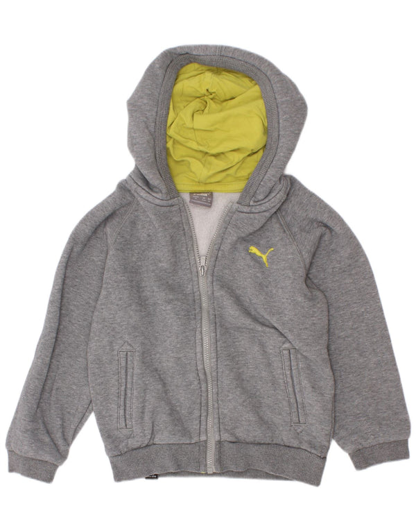 Puma Pull à capuche zippé garçon 2-3 ans Gris Moucheté Coton