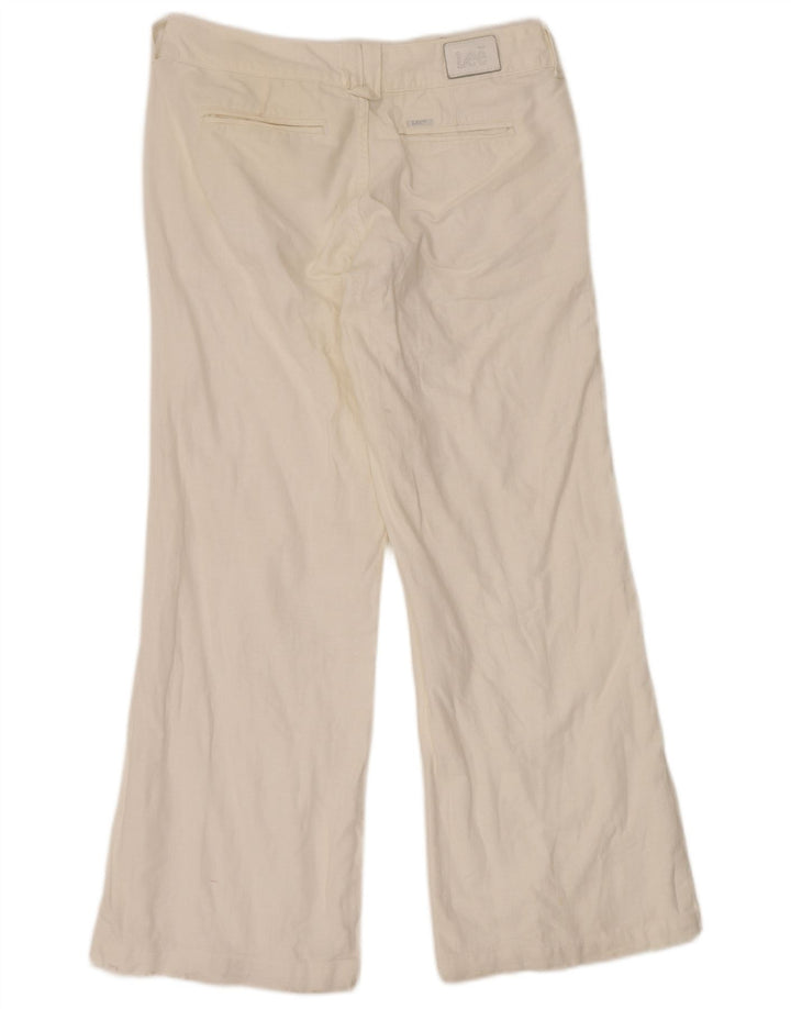 LEE Womens Bristol Bootcut Casual Trousers W29 L33 White Cotton