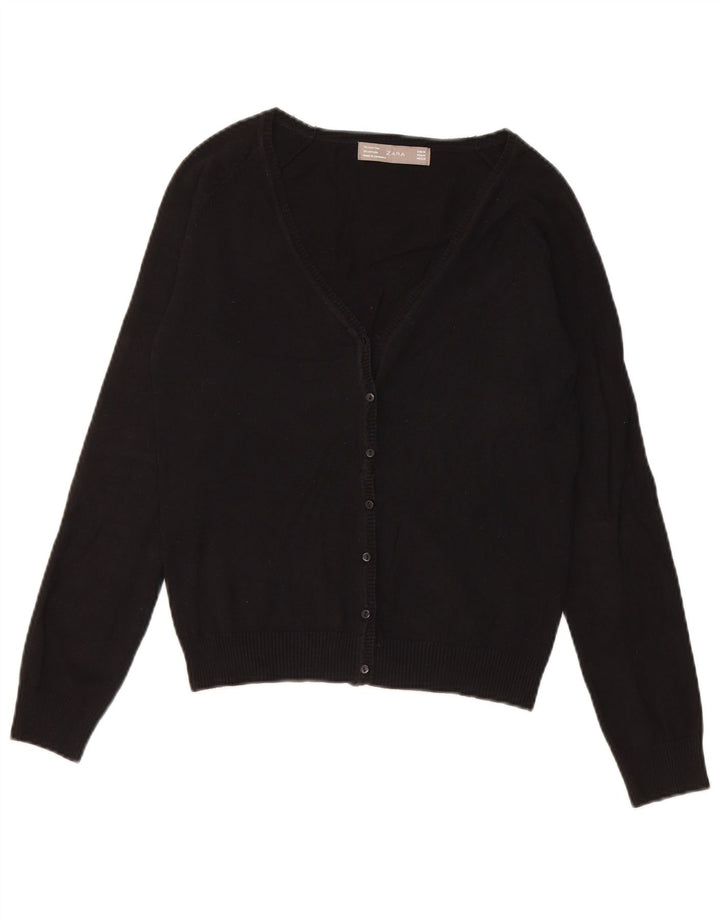 Zara Cardigan Femme Pull UK 12 Medium Noir