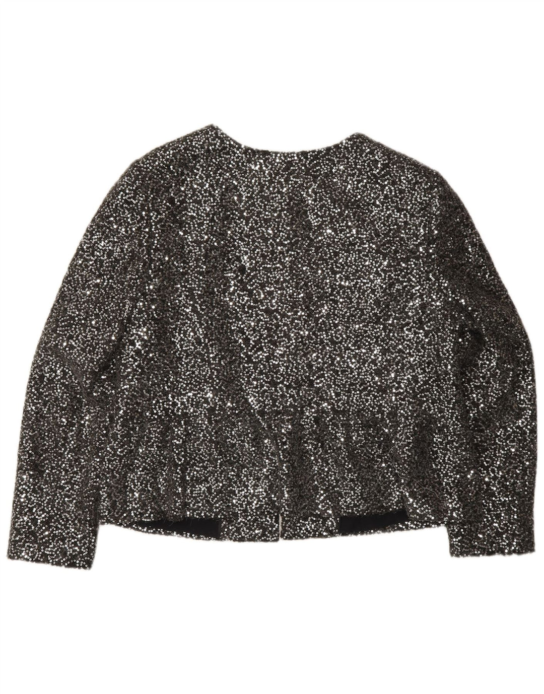 Marks & Spencer Veste blazer à sequins avec fermeture éclair pour femme UK 14 Argenté moyen