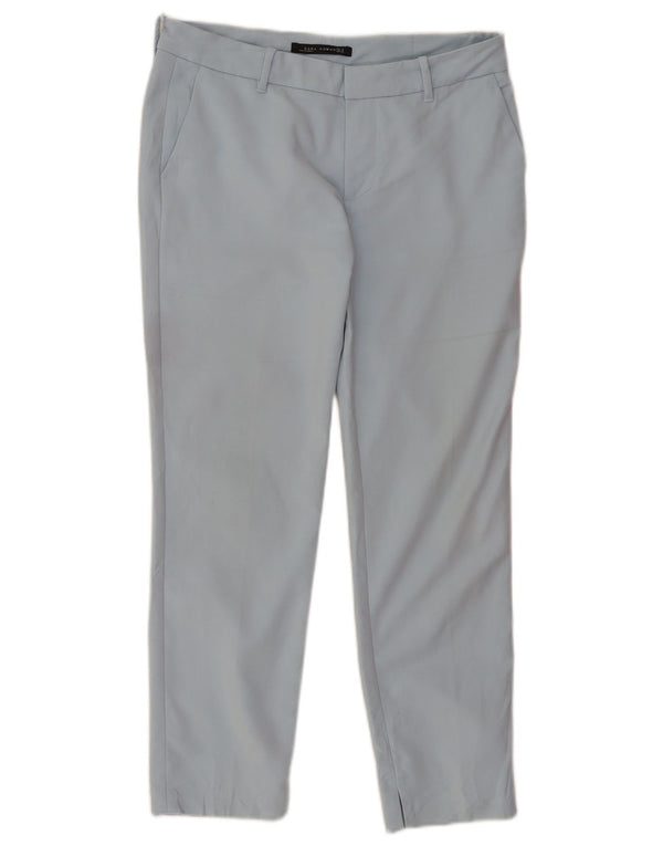 Zara Womens Crop Chino Trousers Medium W30 L26 Blue