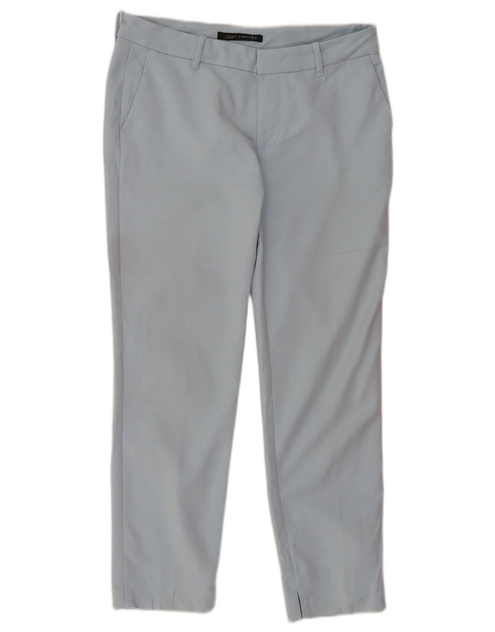 Zara Pantalon Chino Court Femme Moyen W30 L26 Bleu