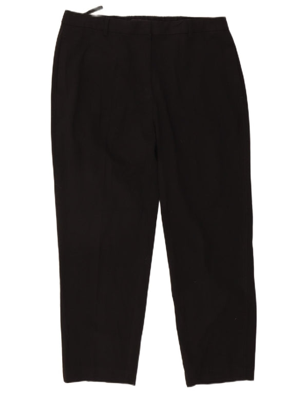 Marks & Spencer Pantalon court droit pour femme UK 16 Large W34 L26 Noir