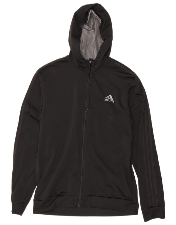 Adidas Pull à capuche zippé Primegreen pour homme UK 44/46 Large Noir Polyester