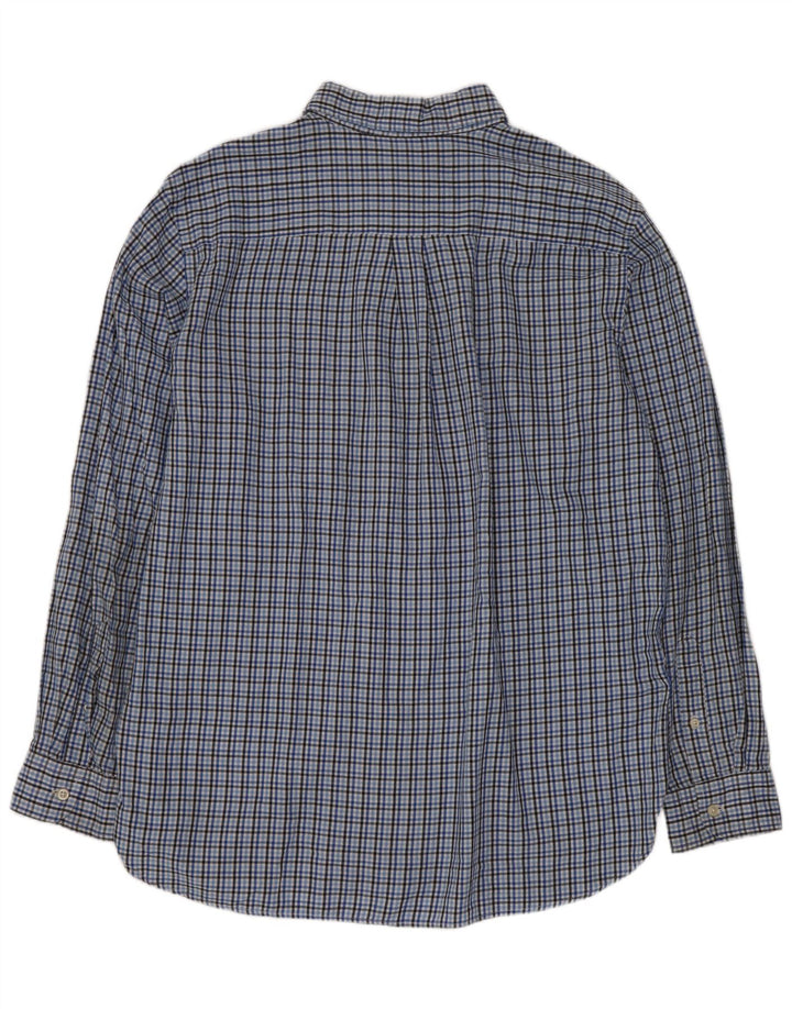 Chaps Chemise Homme Grand Carreau Bleu Coton