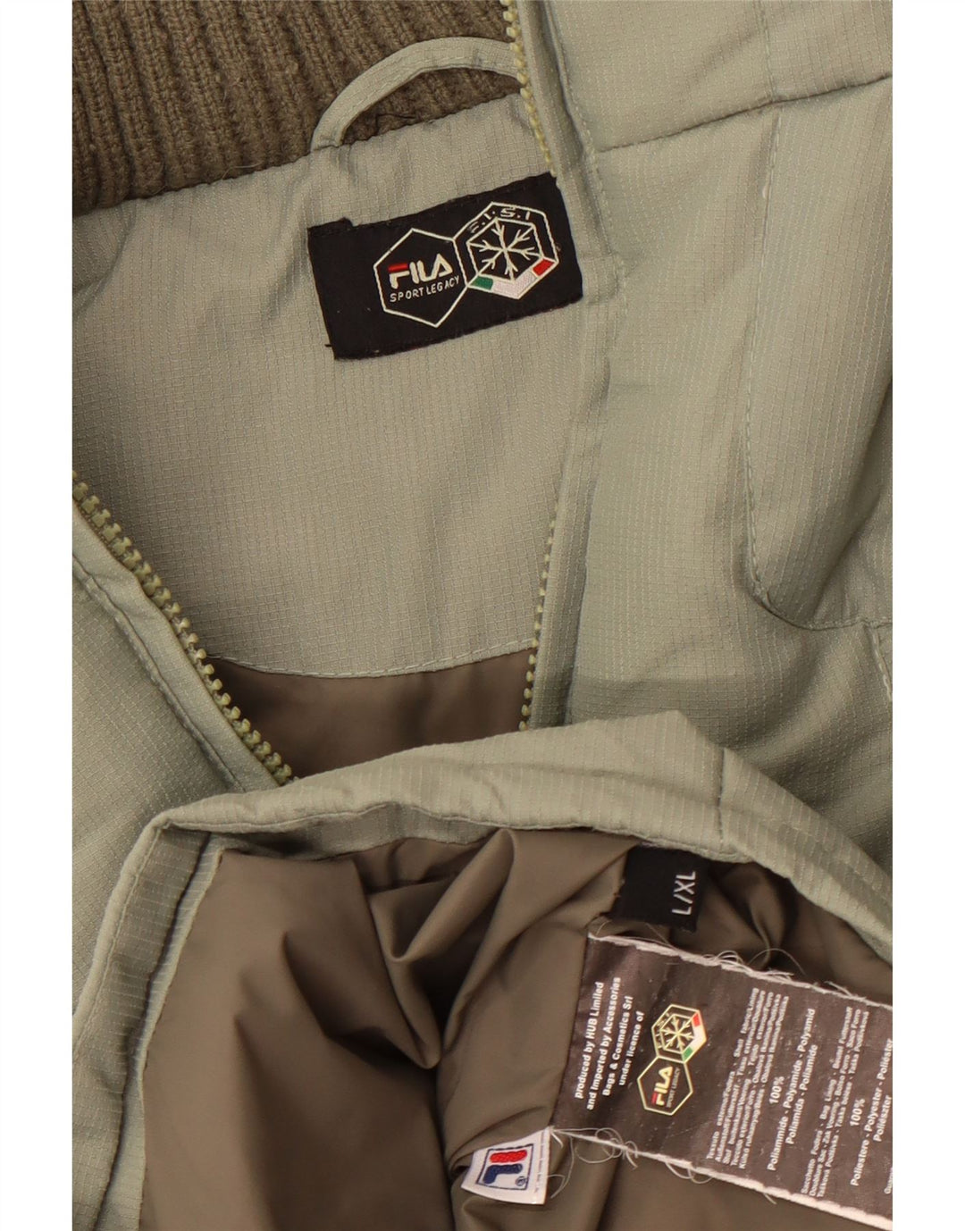 Fila Veste matelassée homme UK 40 Large Vert Polyester