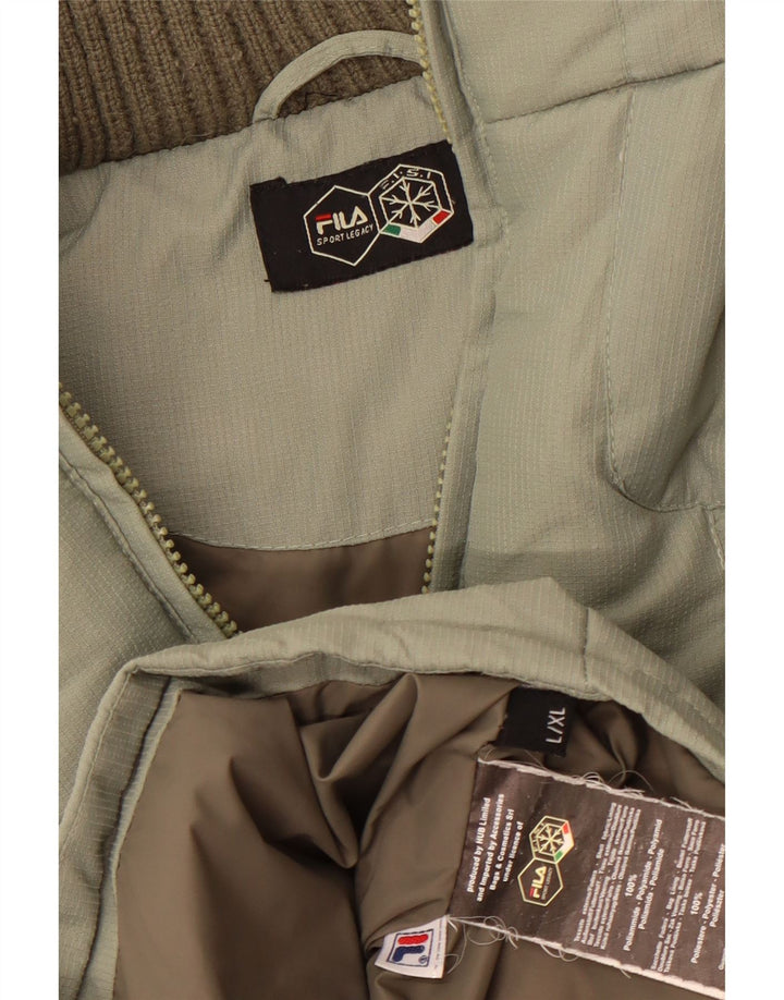 Fila Veste matelassée homme UK 40 Large Vert Polyester