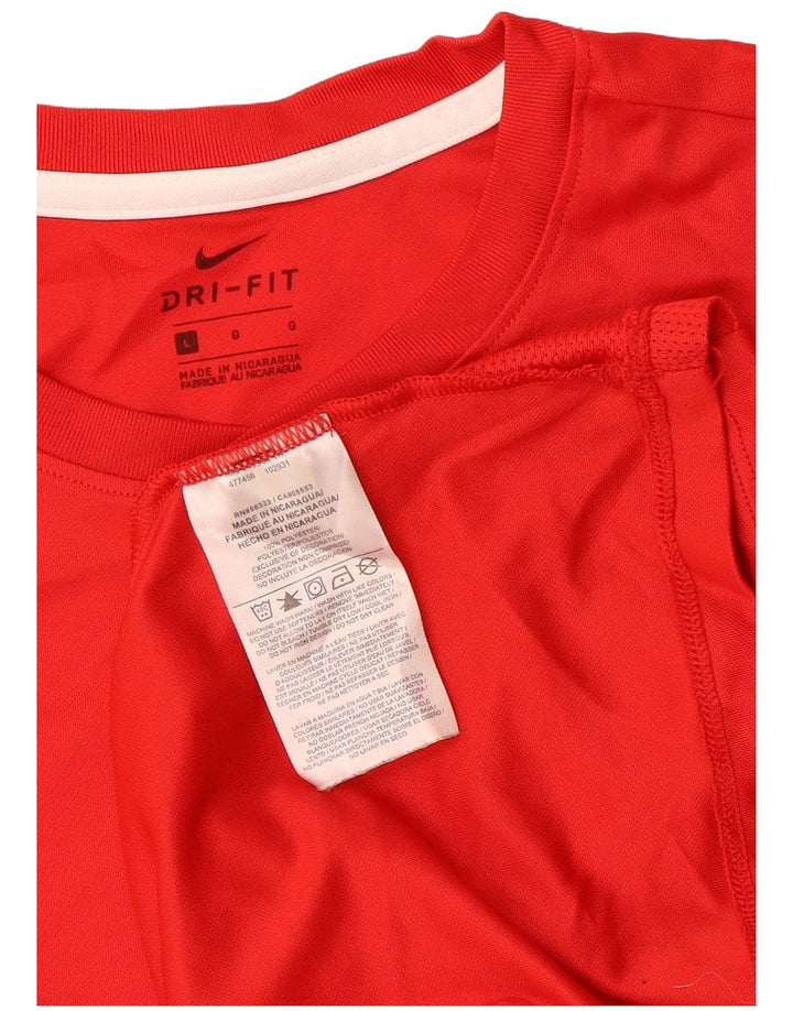 NIKE Womens Dri Fit T-Shirt Top UK 16 Large Rouge Polyester