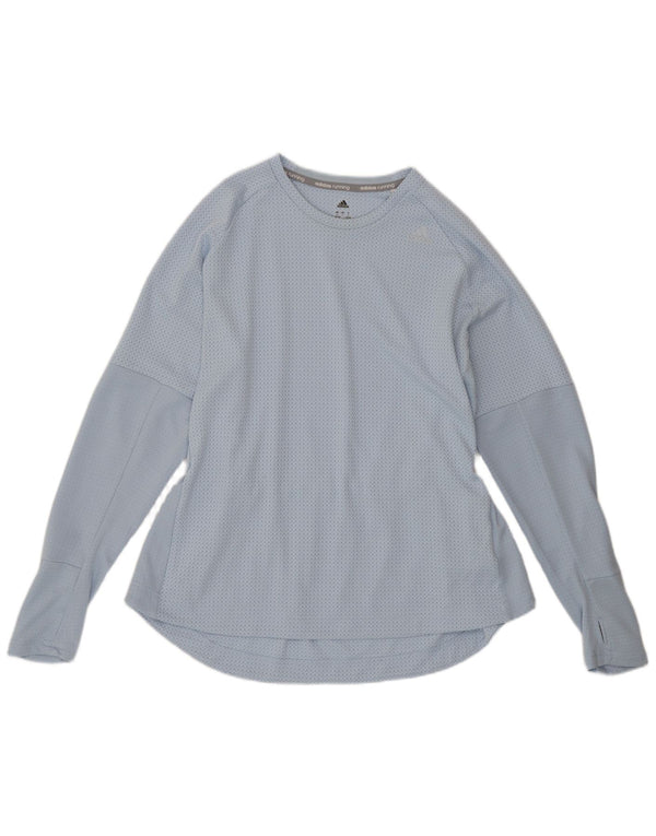 Adidas Haut à manches longues pour femme UK 16/18 Large Bleu Polyester