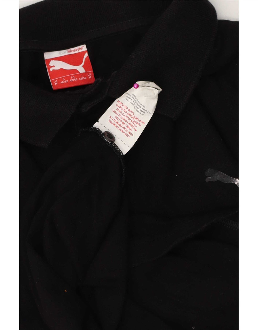 Puma Polo Homme Noir Moyen Coton