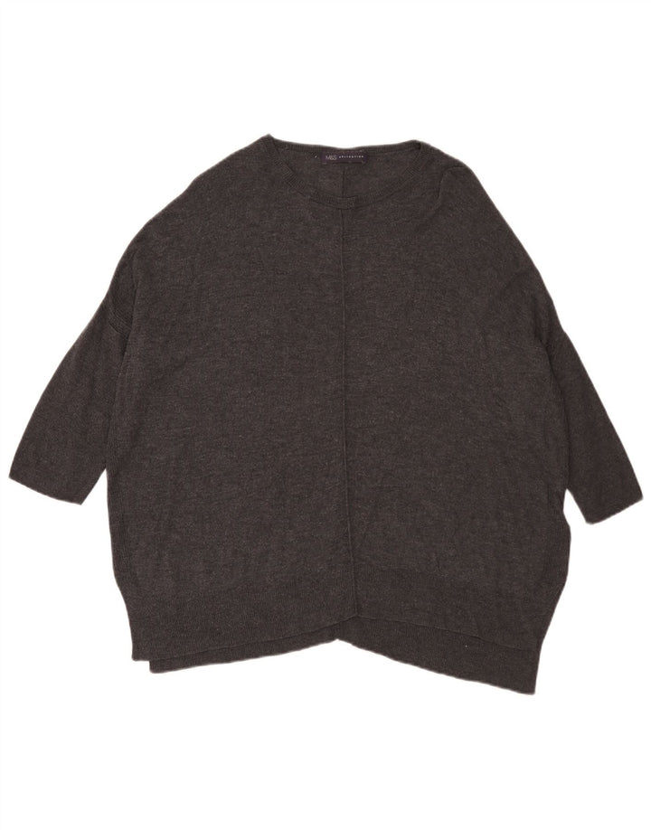 Marks & Spencer Pull à manches 3/4 et col bateau pour femme UK 12 Medium Gre