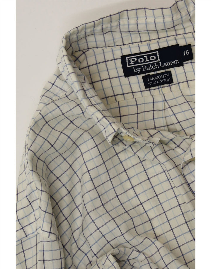 POLO RALPH LAUREN Chemise Yarmouth Homme Taille 16 Grand Coton à Carreaux Blanc