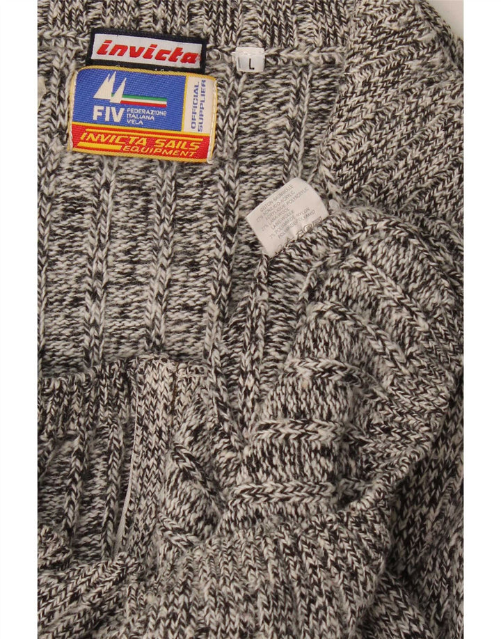 Invicta Cardigan Homme Pull Large Gris Moucheté Coton
