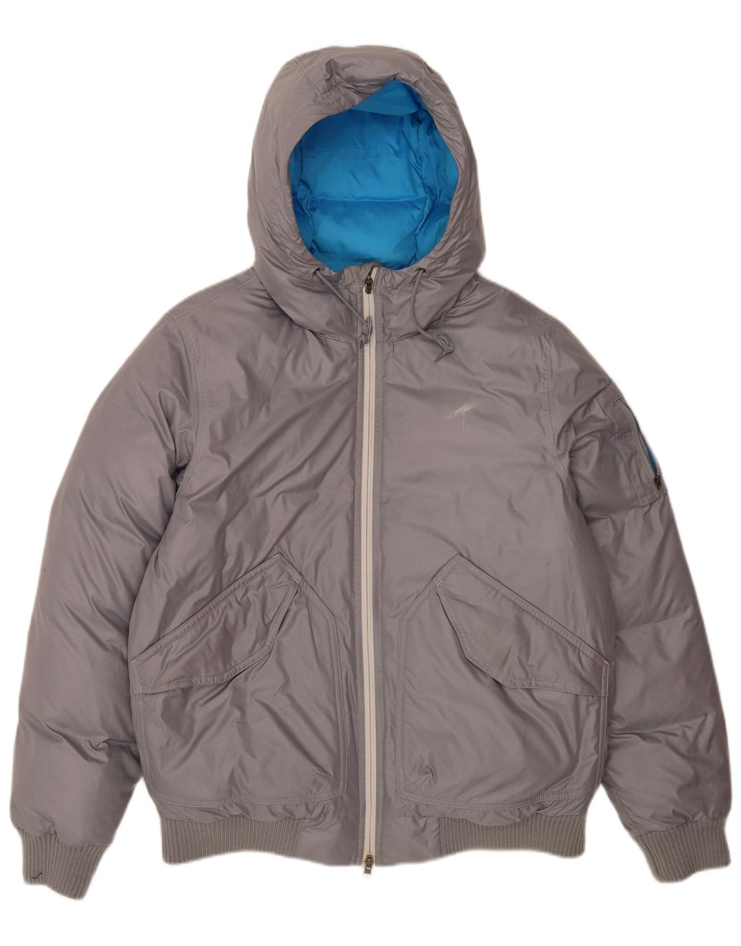 Nike Veste rembourrée à capuche pour homme UK 38 Gris moyen Polyester