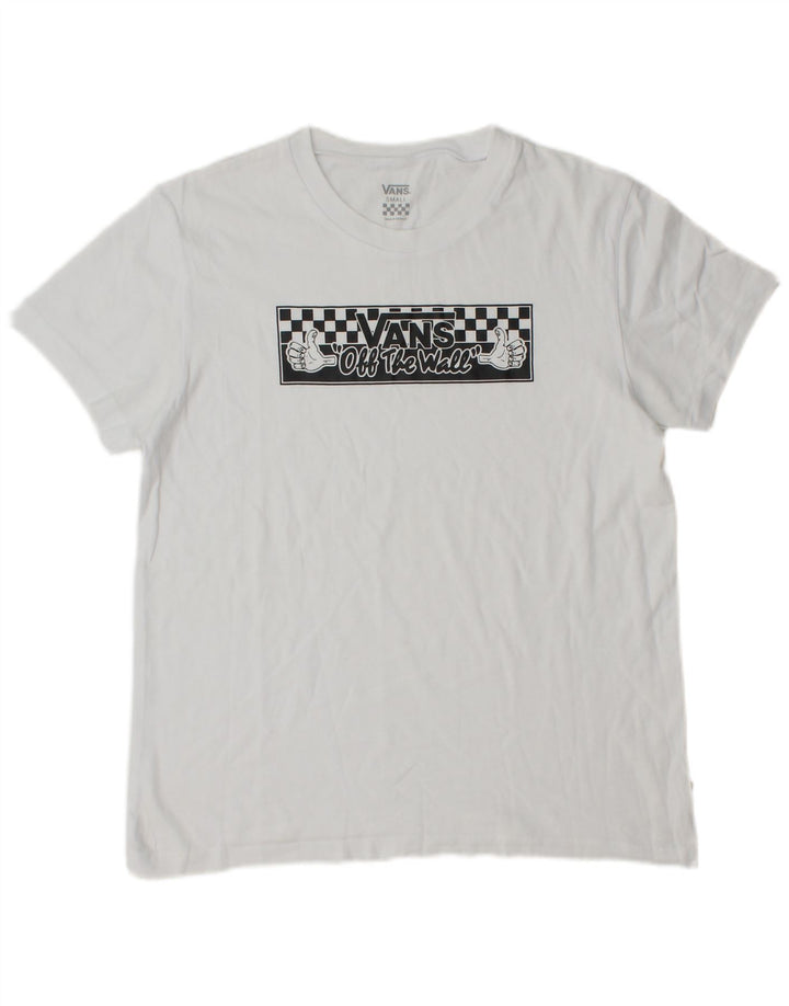 Vans T-shirt graphique pour femme UK 10 Small Blanc