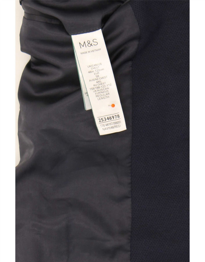 Marks & Spencer Veste blazer à 2 boutons pour homme UK 48 4XL Bleu marine Polyamide