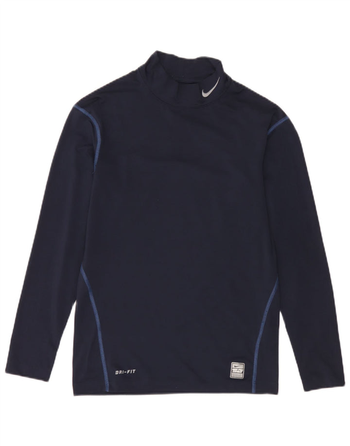 Nike Haut Dri Fit à manches longues pour homme UK 42/44 Large Bleu marine Polyester