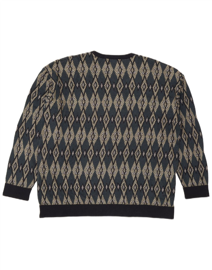 Zara Pull ras du cou pour homme XL Multicolore Argyle/Diamond Acrylique