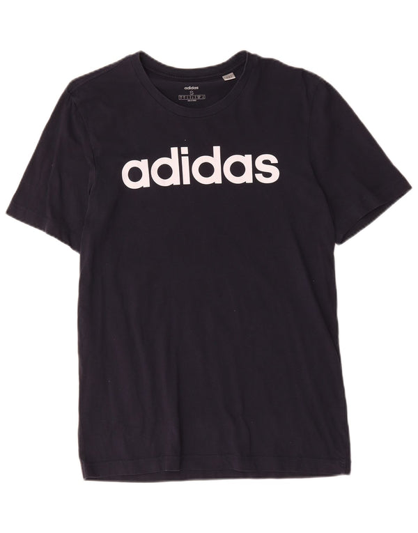 Adidas T-shirt graphique pour homme en coton bleu marine Taille S