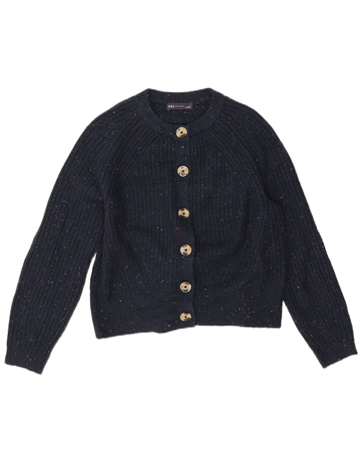 Marks & Spencer Cardigan pour femme UK 14 Bleu marine moyen moucheté