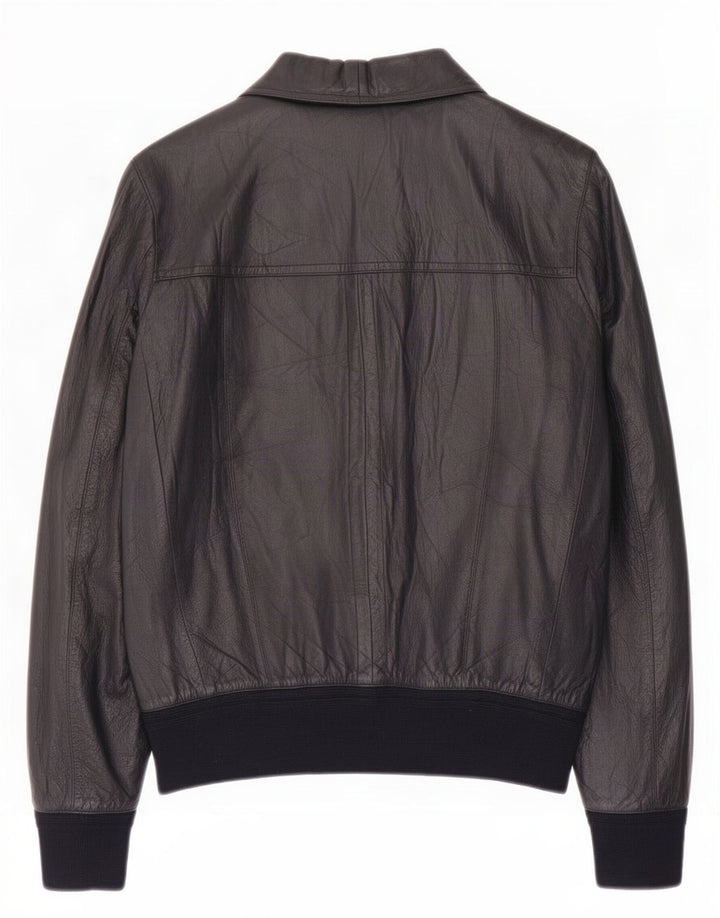 veste en cuir homme vintage UK 38 Medium Black Colourblock