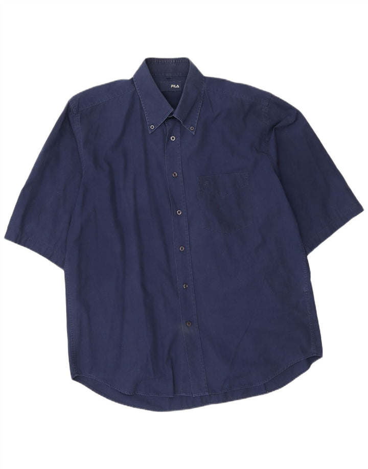 Fila Chemise à manches courtes homme bleu marine grand coton